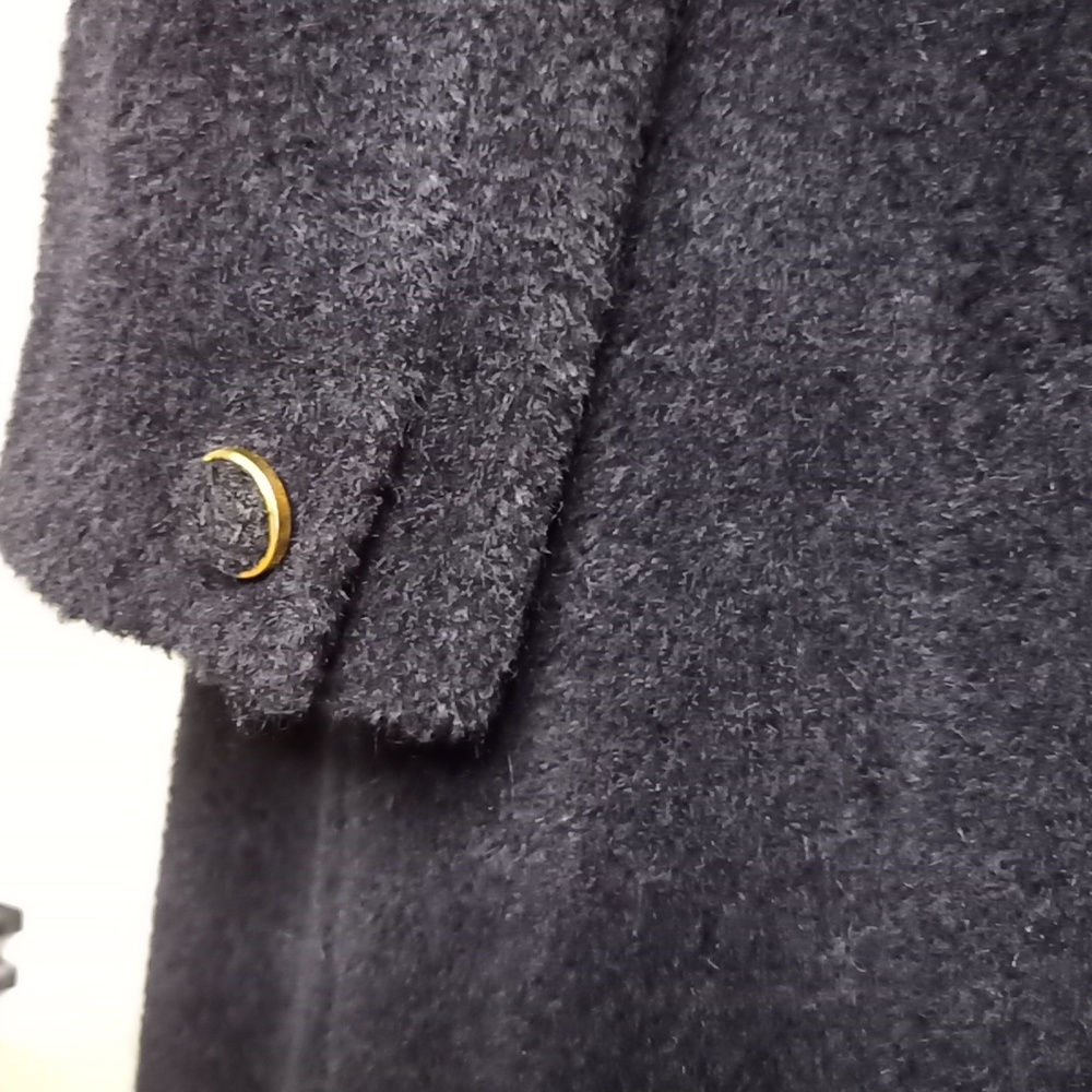 Vintage Full-Length w/Lapel & Faux Fur Look Double Breasted Gold Button … - Picture 9 of 13